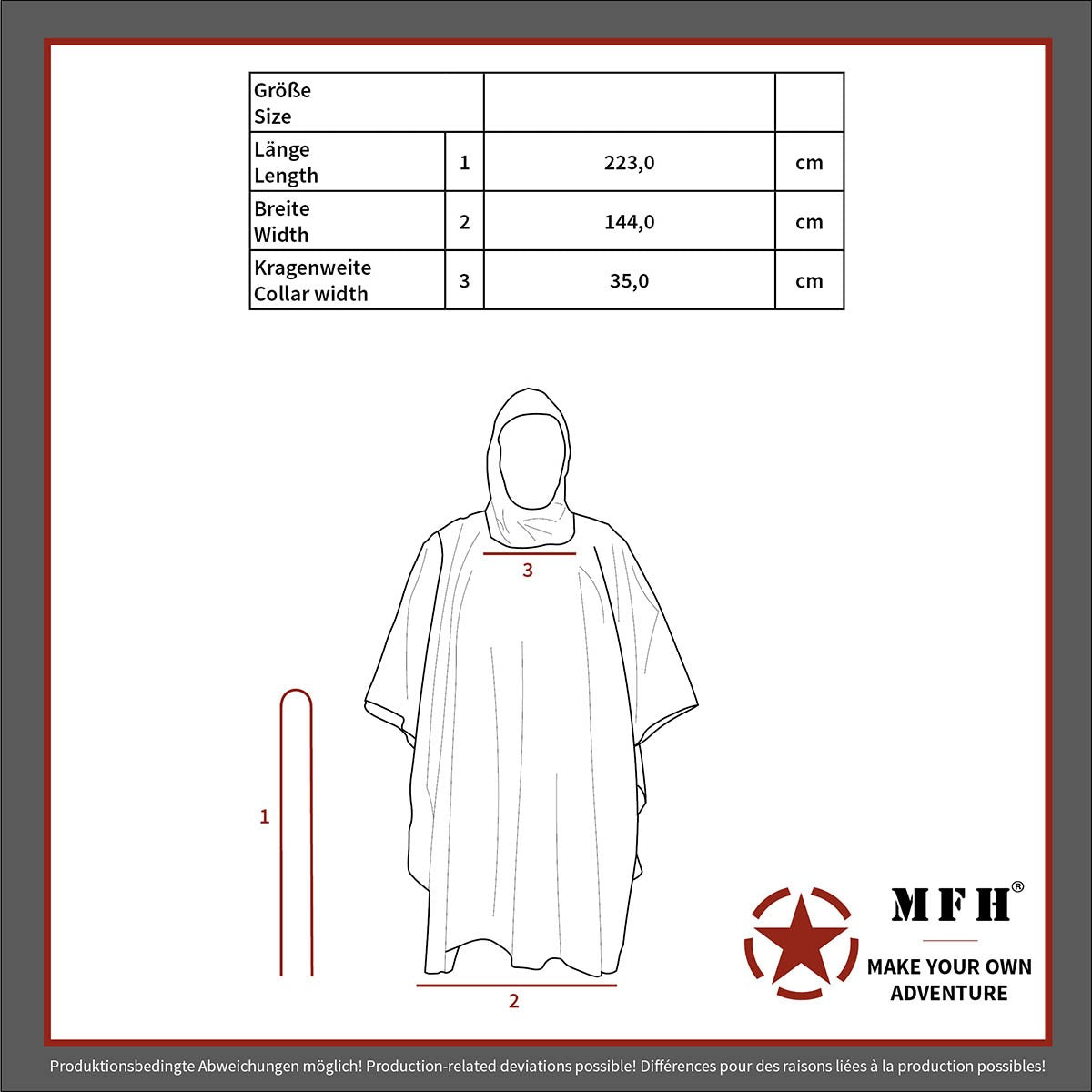 Poncho Rip Stop Woodland – Multifunktionel regnponcho 144 x 223 cm