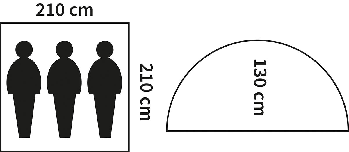 Telt, "Monodom", 3 personer, olivengrøn