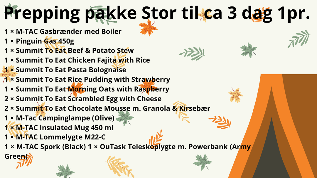 Prepping pakke Stor