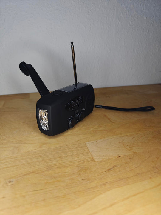 Nødradio med Håndsving, Solcelle Sort