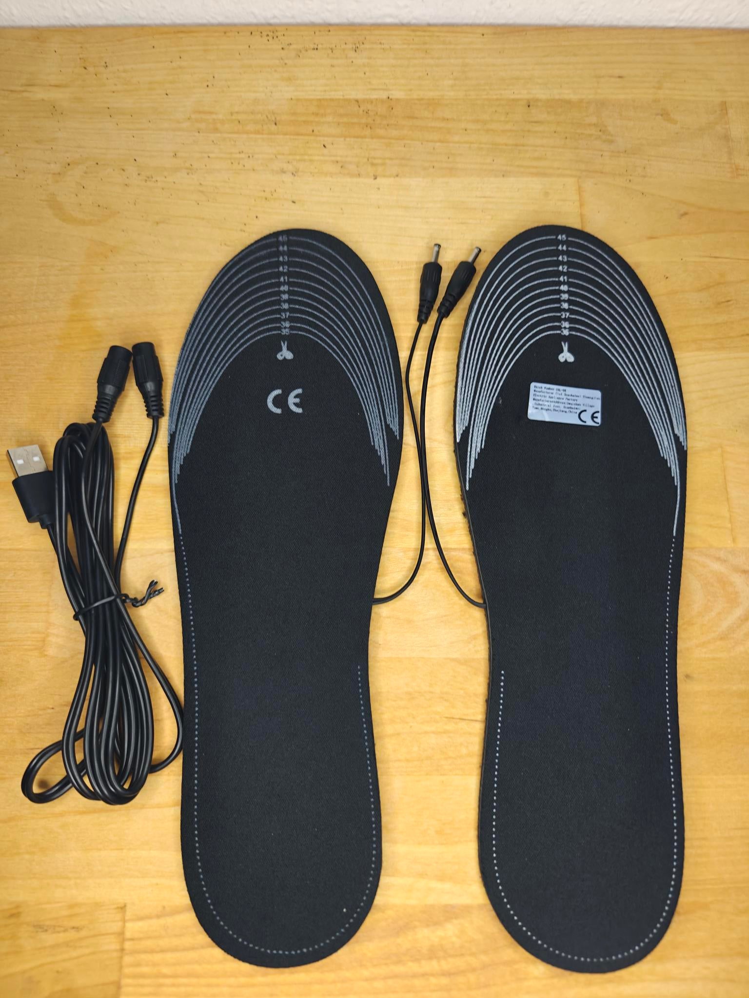 Varmeindlægssåler til USB tilslutning