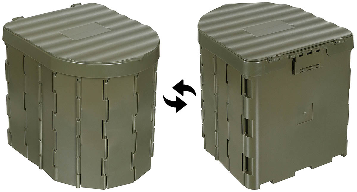 Foldbart campingtoilet i olivengrøn