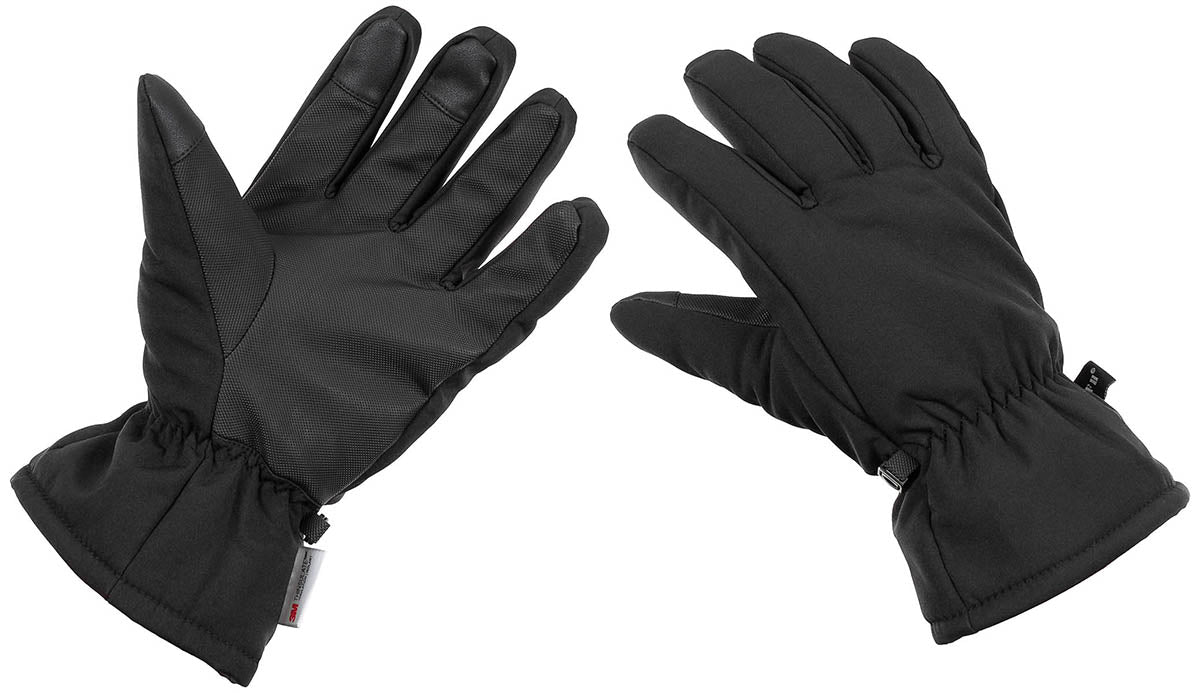 Fingerhandsker, softshell, sorte, 3M™ Thinsulate™