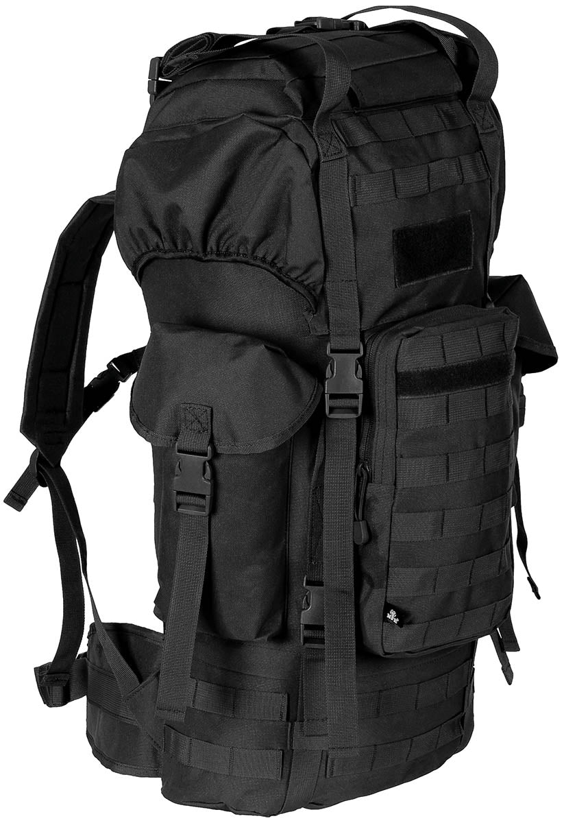 Rygsæk, "MOLLE", 65 l, aluminiumsforstærkning, Sort