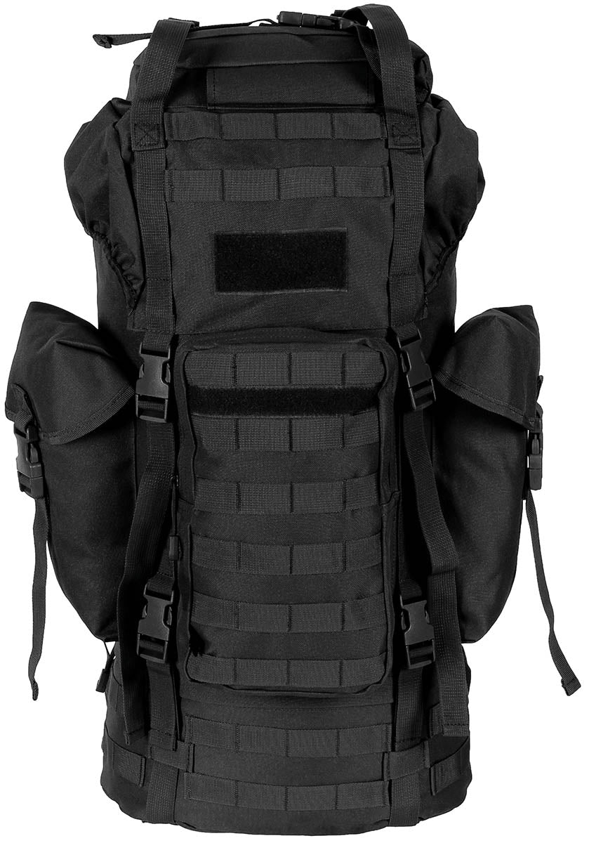 Rygsæk, "MOLLE", 65 l, aluminiumsforstærkning, Sort