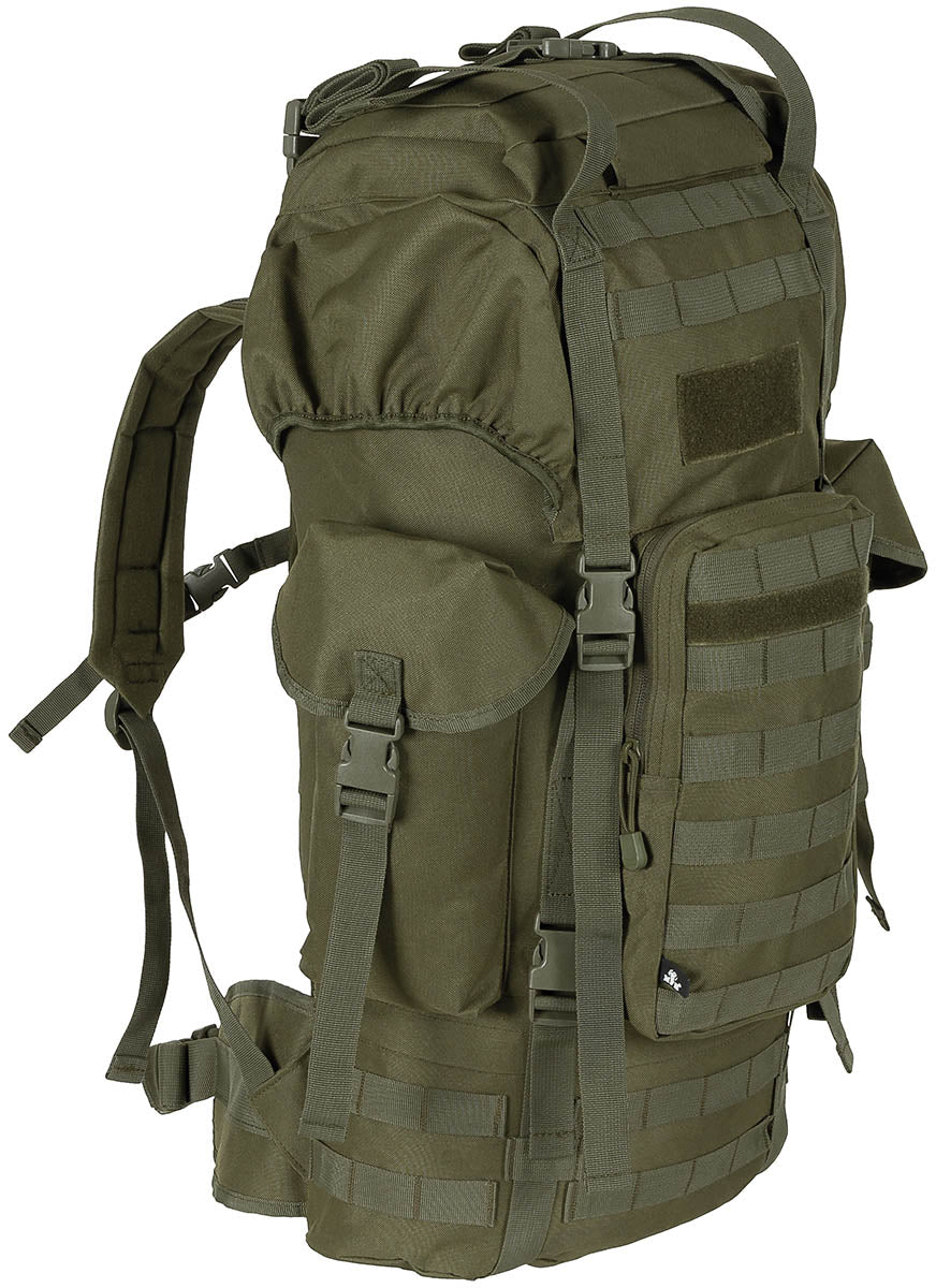 Rygsæk, "MOLLE", 65 l, aluminiumsforstærkning, olivengrøn