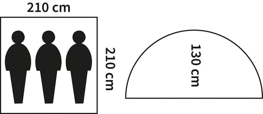 Telt, "Monodom", 3 personer, olivengrøn