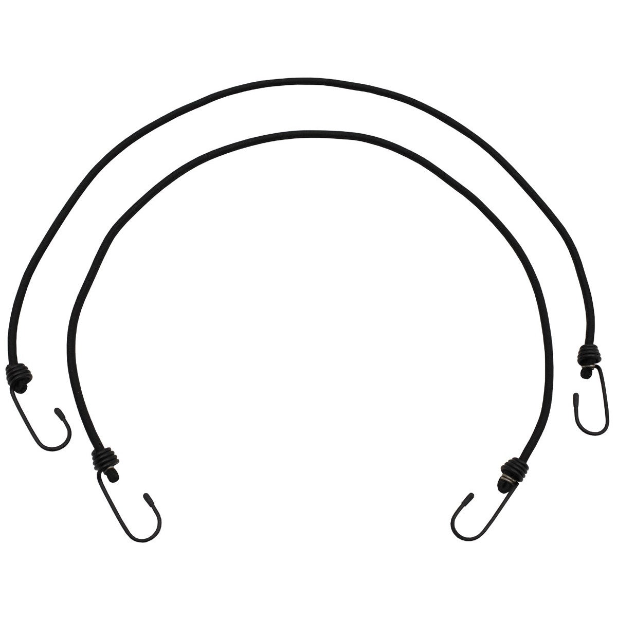 Expander 75 cm med krog – 6 mm (2-pak) - Sort