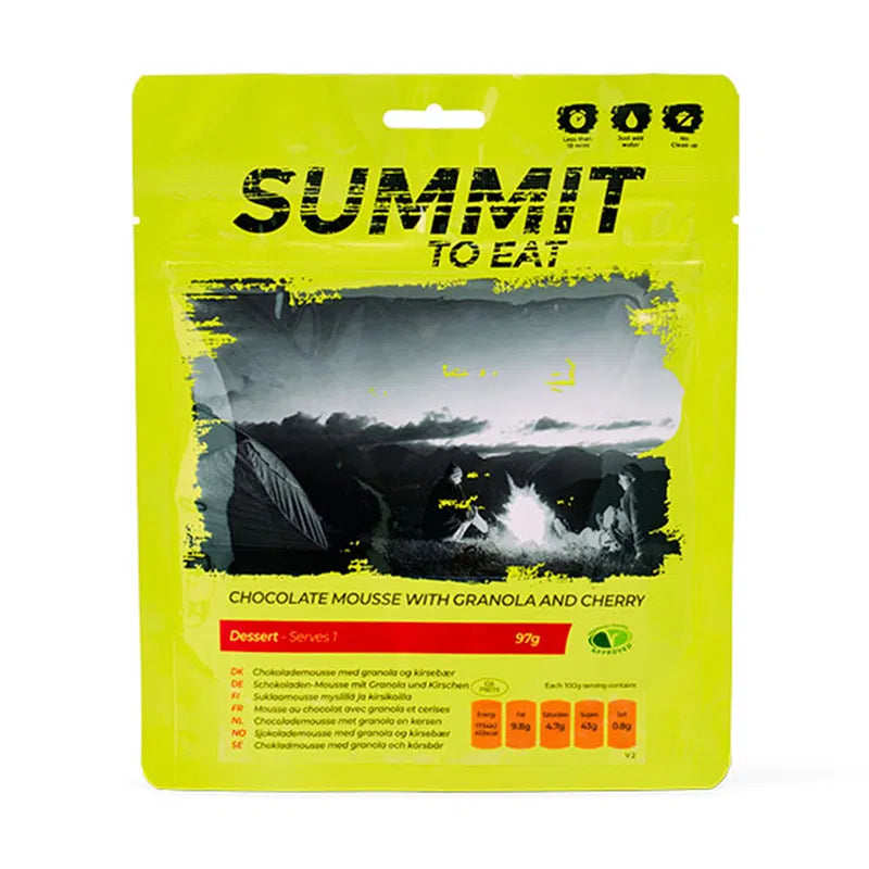 Summit to Eat - Chokolademousse med granola og kirsebær