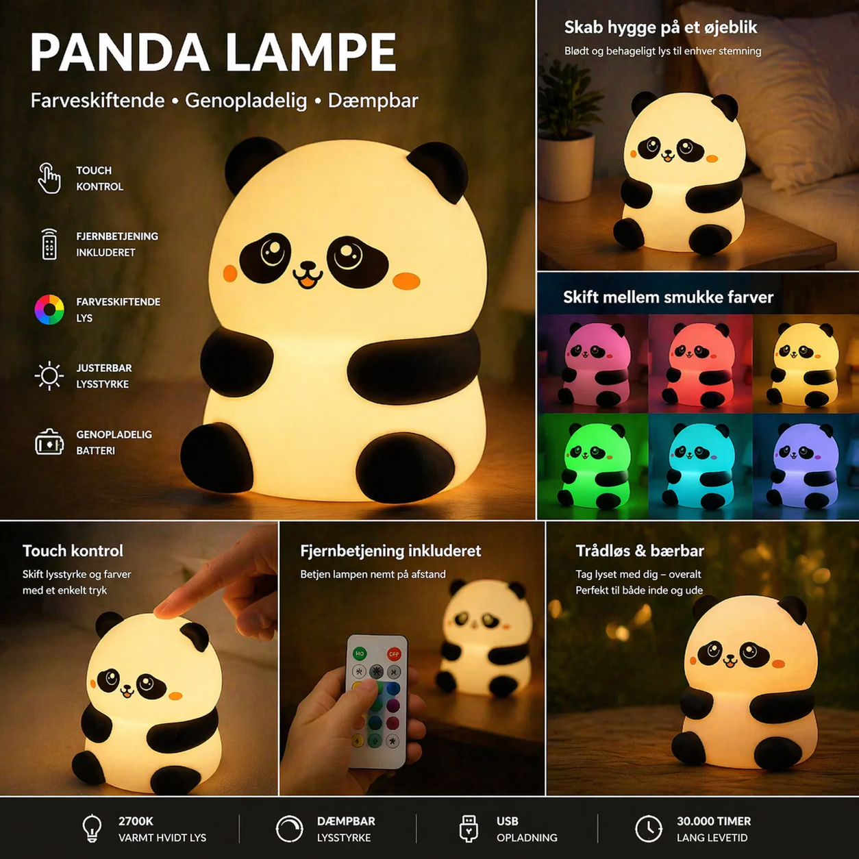 Panda Hyggelampe