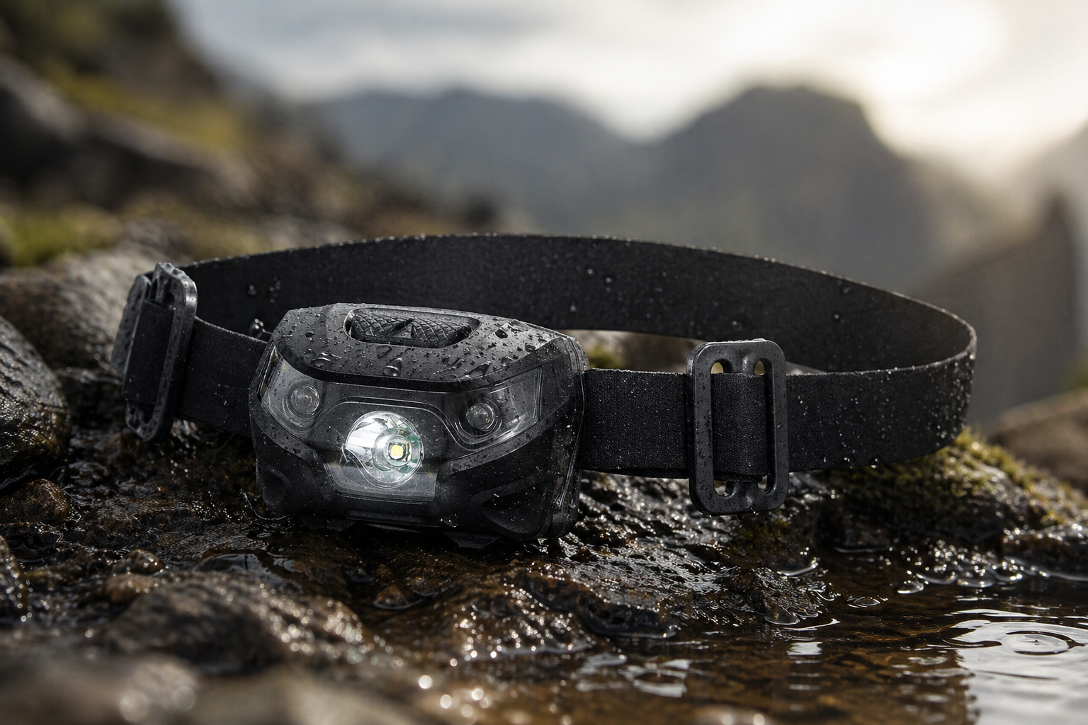Pandelampe sort 100lm - Fox Outdoor