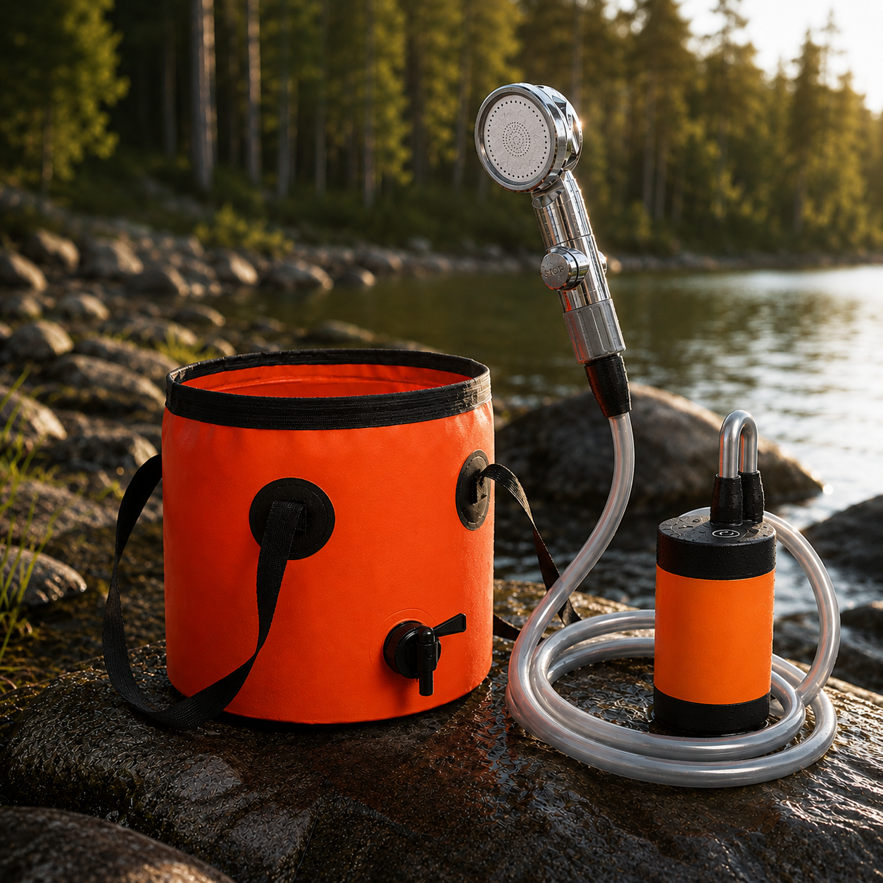 Aerogogo Outdoor shower og  Folding shower bucket