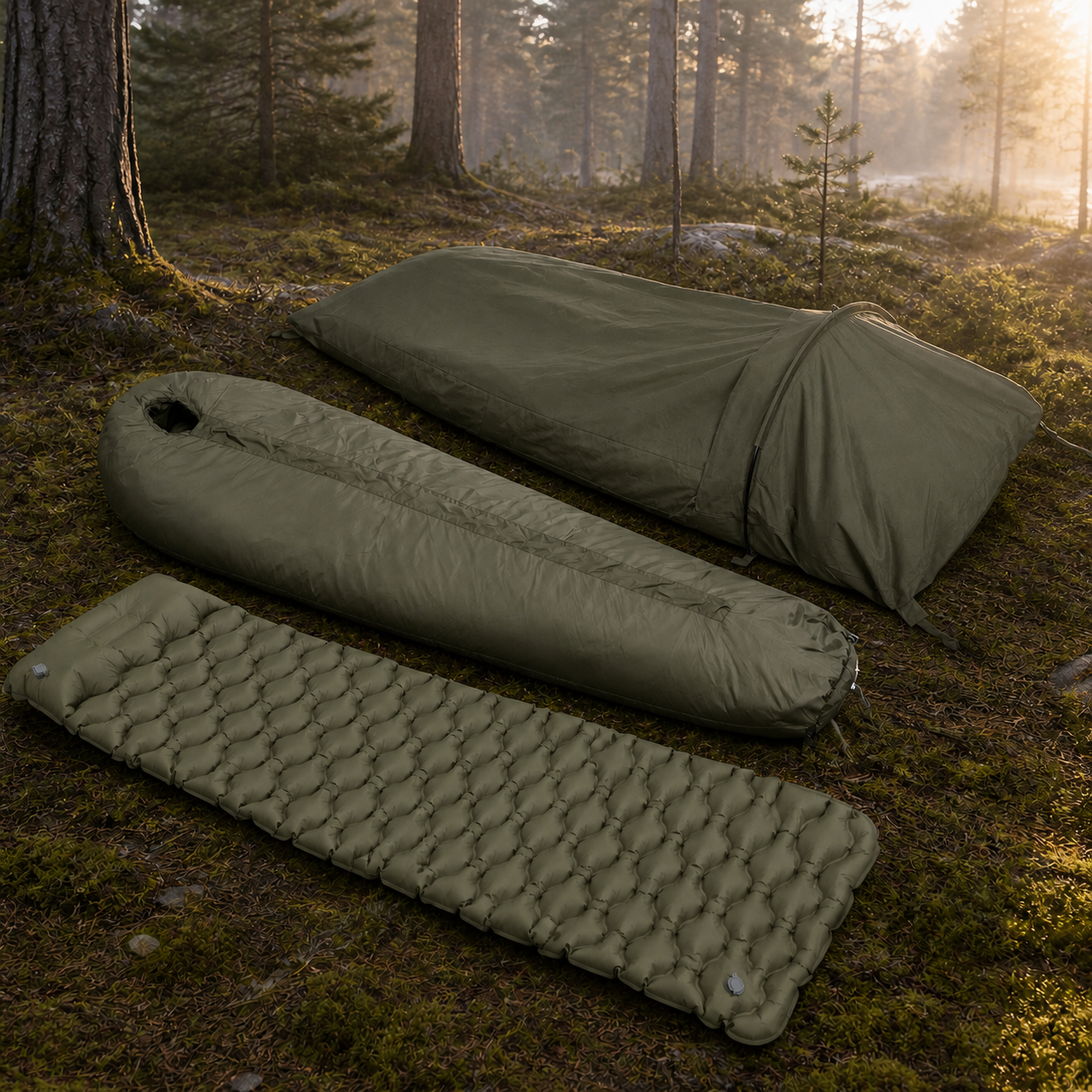 MFH Komplet Vinter-Sovesystem – Sovepose, Bivy Bag & Oppusteligt Liggeunderlag