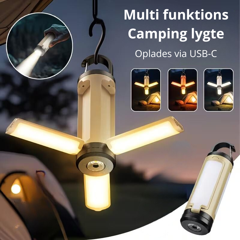 360° trebladede foldbar Campinglygte
