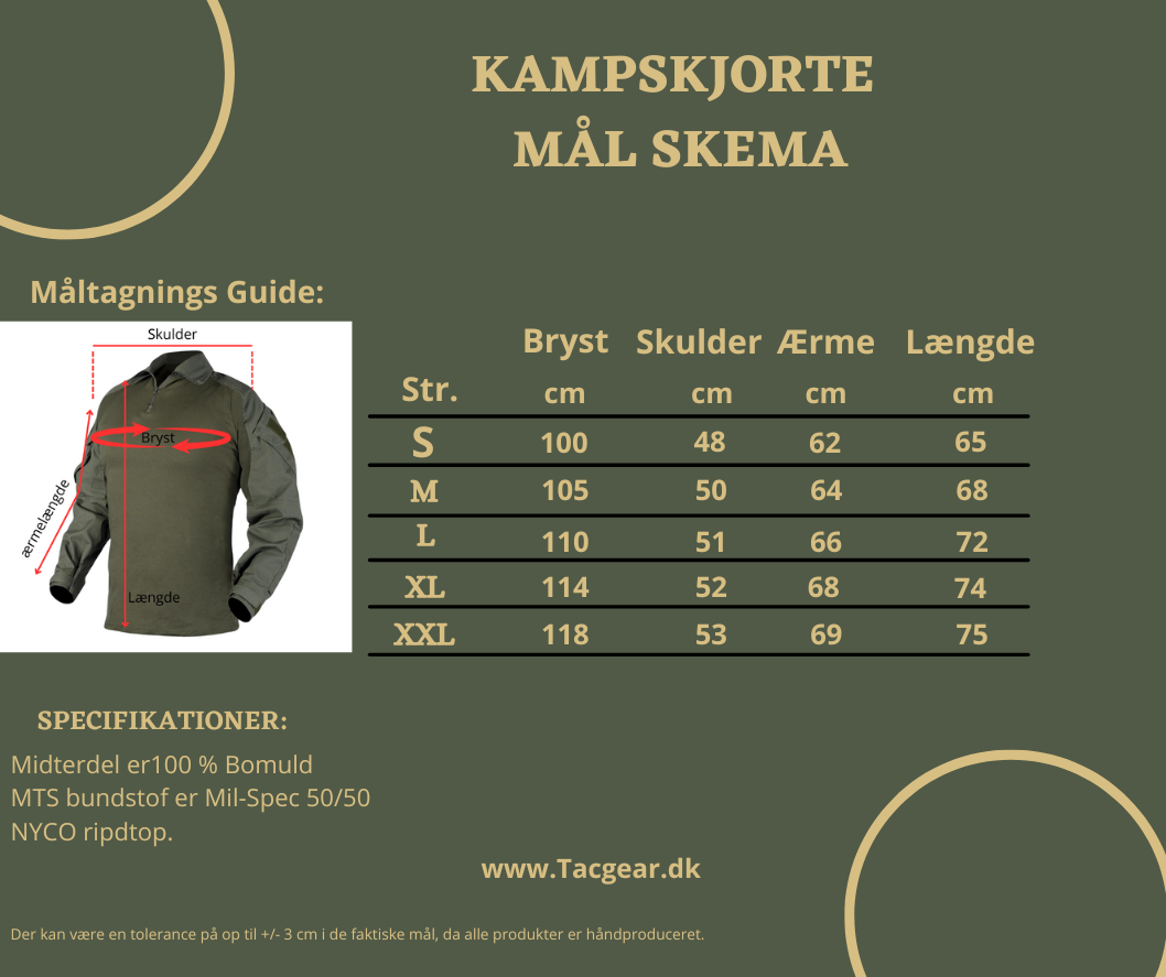 Kampskjorte og Kampbukser sæt i Army Green