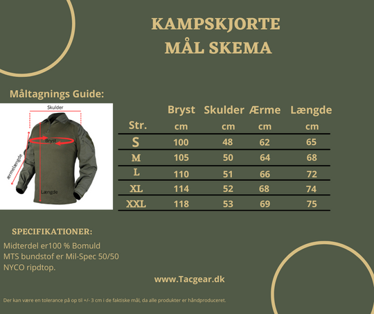 Kampskjorte og Kampbukser sæt i Army Green