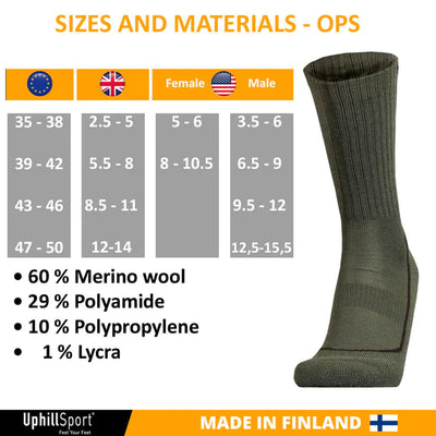 UphillSport OPS Taktisk Sok med Merinould, 4-Lag´s, Drytech (M5)