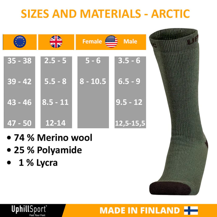 UphillSport ARCTIC Taktisk, Ekstra tyk Merino frotté uldstrømpe (H5)