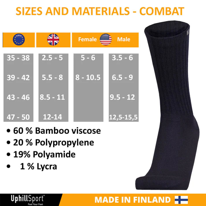 UphillSport COMBAT Taktisk Sok med Bambus. 3-Lag´s Duratech, (L2)