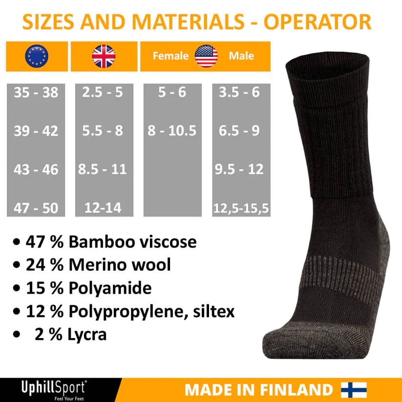 UphillSport OPERATOR Taktisk, M/Bambus & Merino Uld. 4-Lags (H3)