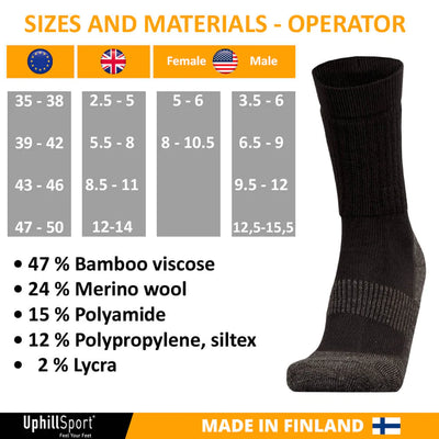 UphillSport OPERATOR Taktisk, M/Bambus & Merino Uld. 4-Lags (H3)